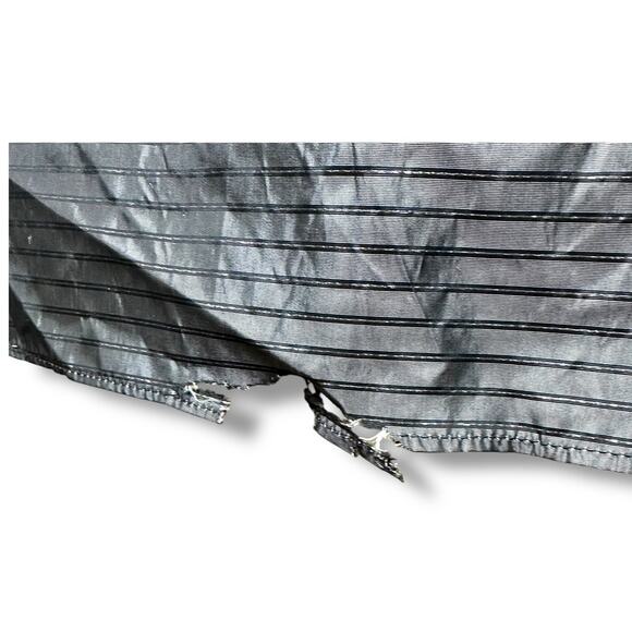 Jessica McClintock For Dillards 90's Black Velvet Gray Stripe Long Sleeve Gown - Picture 8 of 8